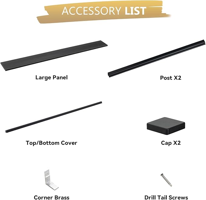 6 Feet×6 Feet Privacy Fence, Outdoor Wood Plastic Composite Fence Panel, Waterproof Security Barriers Fencing (Black with Two 7.6FT Posts)