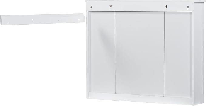 Merax Bathroom Medicine Cabinet with Mirror, Wall Mounted Over Toilet Storage Cabinet Organizer with Doors and Shelves for Bathroom Laundry Room (Mirror Cabinet Only, White)