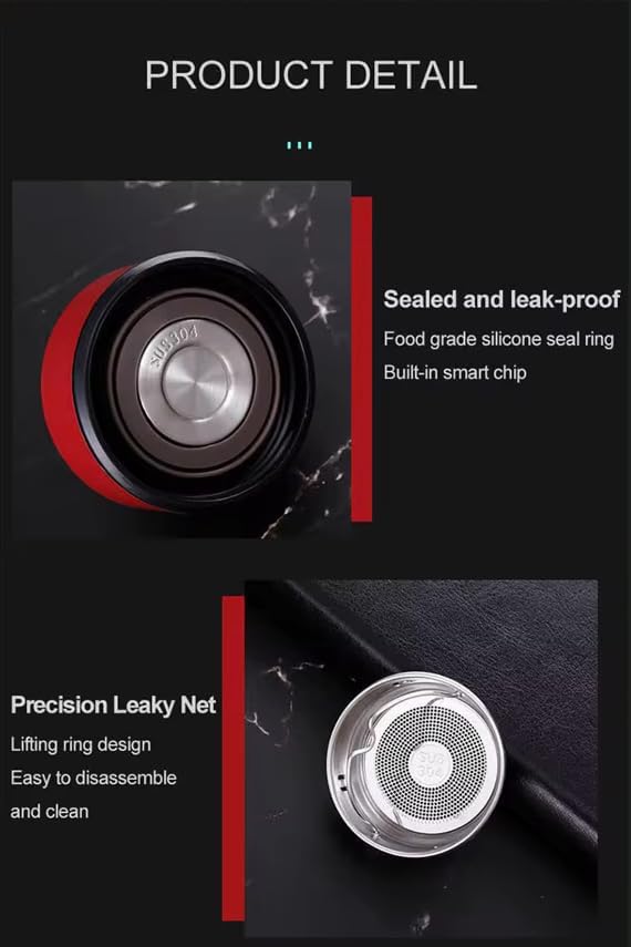 Smart Stainless Steel Water Bottle with LED Temperature Display, 16oz (480ml), Double Wall, Reusable Tumbler (Pink)