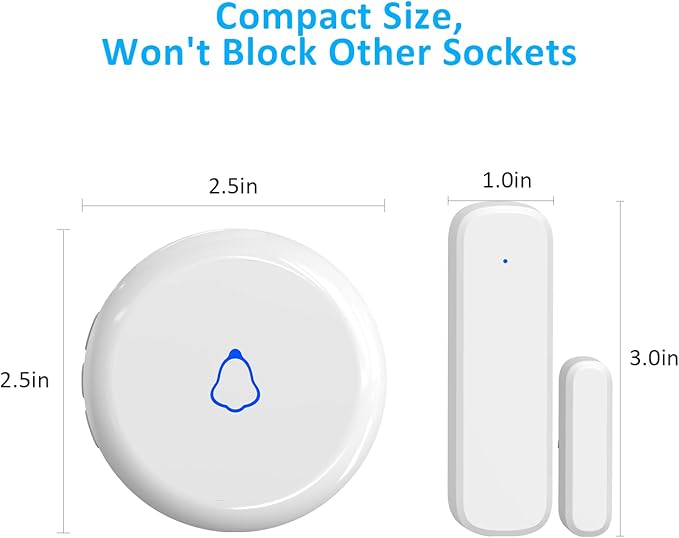 Wieless Door Bells Chimes, AMHEY Door Chime Doorbell with 700ft Operate Range 58 Chimes 5 Volume Level Door Open Alarm for Business/Office/Home/Store When Entering, 2Sensor+1Receiver