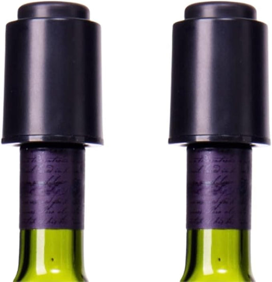 Wine Stoppers for Wine Bottles (2-Pack) - Vacuum Wine Preserver Set - Wine Saver and Sealer for Bottles - Reusable Wine Corks for Glass Bottles - Wine Accessories and Gifts to Keep Wine Fresh