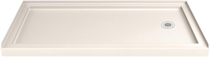 DreamLine SlimLine 30 in. D x 60 in. W x 2 3/4 in. H Right Drain Single Threshold Shower Base in Biscuit, DLT-1130602-22