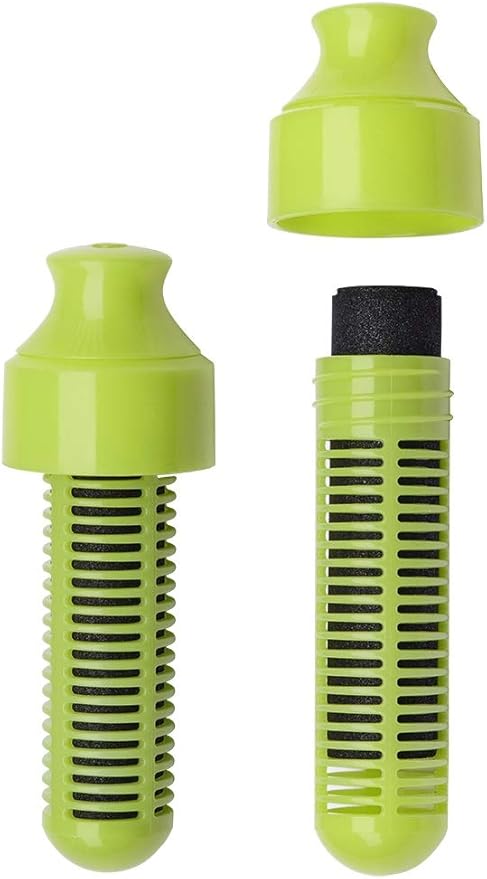 Bobble Classic Water Bottle, Filtered Water, BPA-Free Reusable Bottle, Soft Touch Carry Cap with Replaceable Carbon Filter for Sustainable Water and Hydration 34 oz, 2 Pack (Lime)