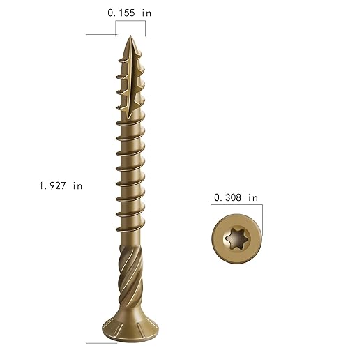 #8 * 2" Deck Screws, (155pcs) 1 lbs.Exterior Wood Screws, Rust Resistant Epoxy Coated, Bronze, T20 Star Bit