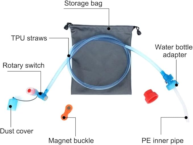 DONGKER Drink Tube Kit,Water Bottle Drink Tube Reservoir Pack Backpack System Hose Kit for Hydration Bladder Backpack