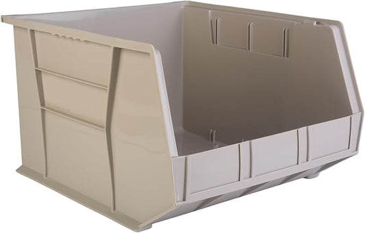 Hudson Exchange 18" x 16.5" x 11" Plastic Stackable Storage Bin and Hanging Container, Stone