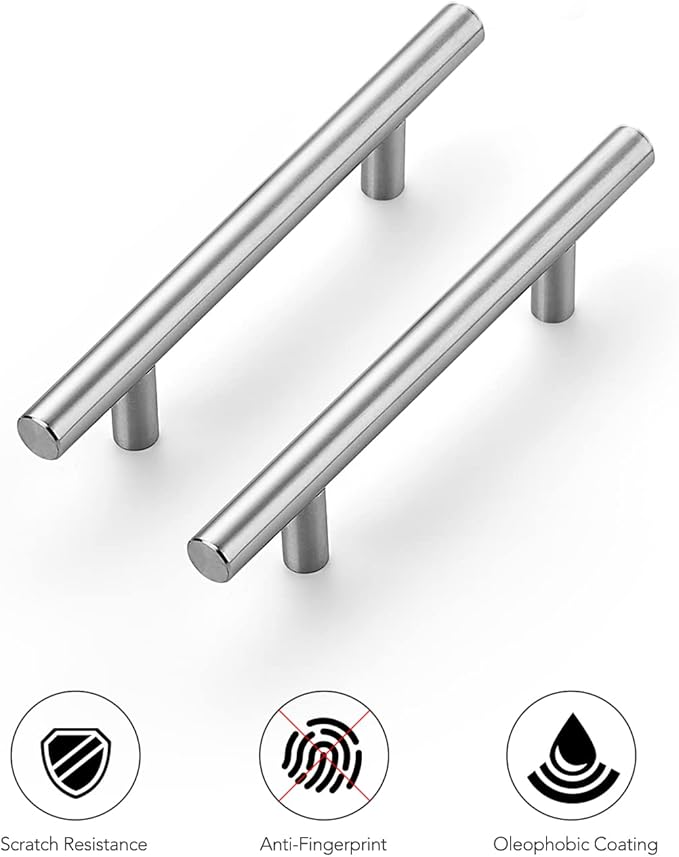 Ravinte 24 Pack | 6" Cabinet Pulls Brushed Nickel Stainless Steel Kitchen Cupboard Drawer Pulls Cabinet Handles 6 Inch Length，3-1/2 Inch Hole Center with Mounting