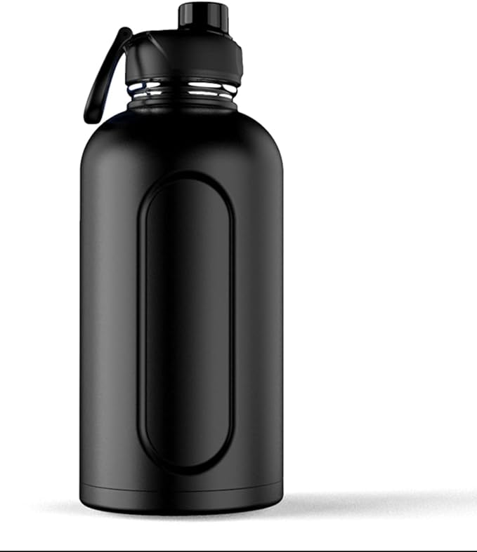 SHAKESPHERE Stainless Steel Sports Water Bottle Double Walled Hydration Jug 68oz - Black…