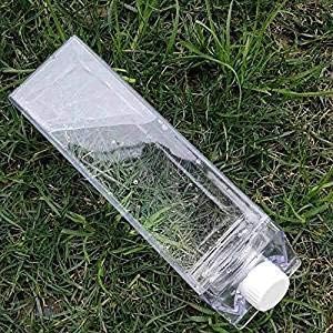 Jinberry 1000ml/34oz Cute Leakproof Clear Milk Carton Water Bottle Portable Drinkware for Outdoor Climbing Tour or Camping