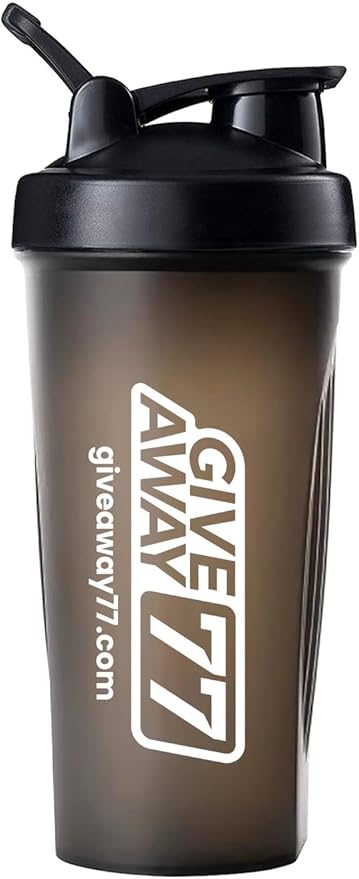 Protein Shaker Bottle, Protein Shake Cup for Pre and Post Workout, Gym Mixer Bottle for Men & Women with Stainless Steel Whisk Ball, 20.28-Ounce, Black