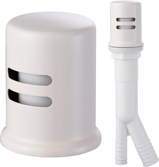 Dishwasher Air Gap Cover, Dishwasher Air Gap Cap for Kitchen Sink, Solid Brass Dishwasher Overflow Vent Cap Replacement Kit, Biscuit White