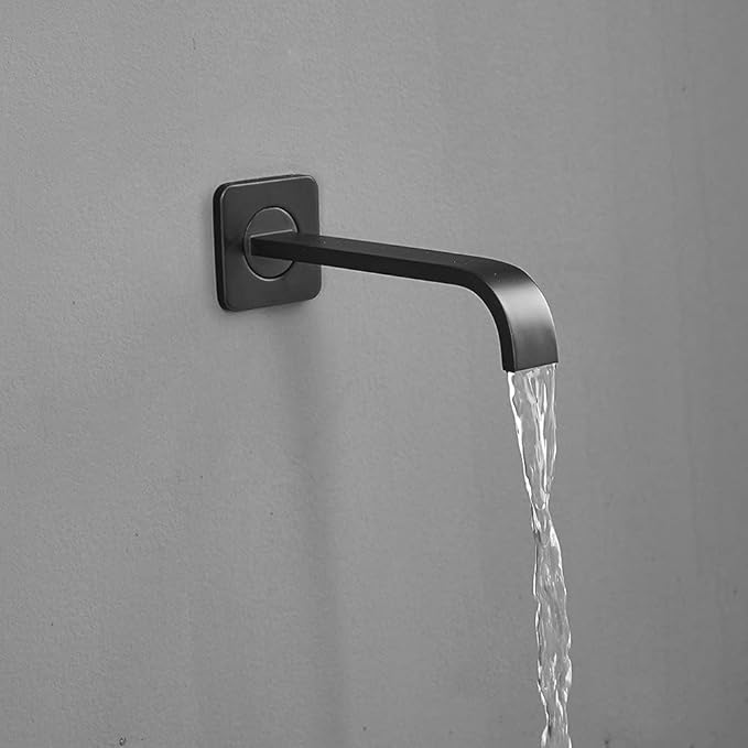 Matte Black Shower Faucet Set with Tub Spout Bathroom Luxury Rain Mixer Shower Head System Wall Mounted Shower Faucet Complete, Single Handle Tub and Shower Trim Kit with Rough-in Valve