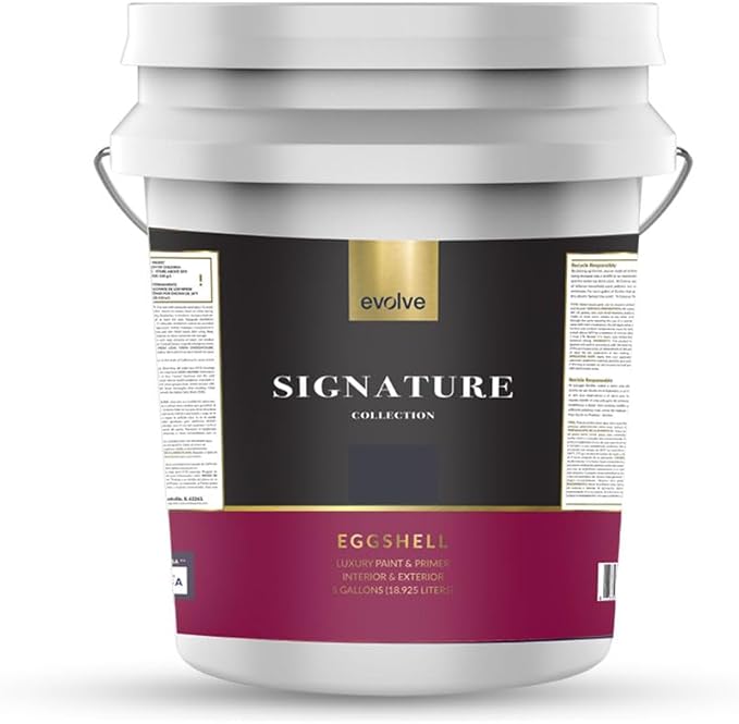 EVOLVE Signature Paint & Primer: Luxury Paint & Primer for Indoor & Outdoor Surfaces, Minimal Odor, Eggshell Sheen (Claycourt Red, 5 Gallon)