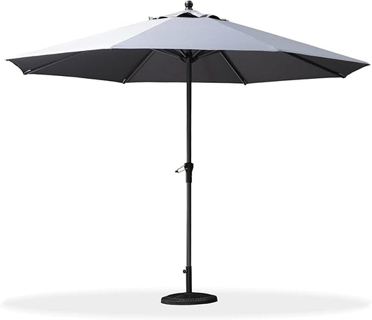 PURPLE LEAF 11' Round Patio Umbrella Outdoor Table Umbrella Aluminum Frame Market Umbrella Sun Umbrella with 8 Sturdy Ribs for Garden Deck Lawn & Pool Light Gray