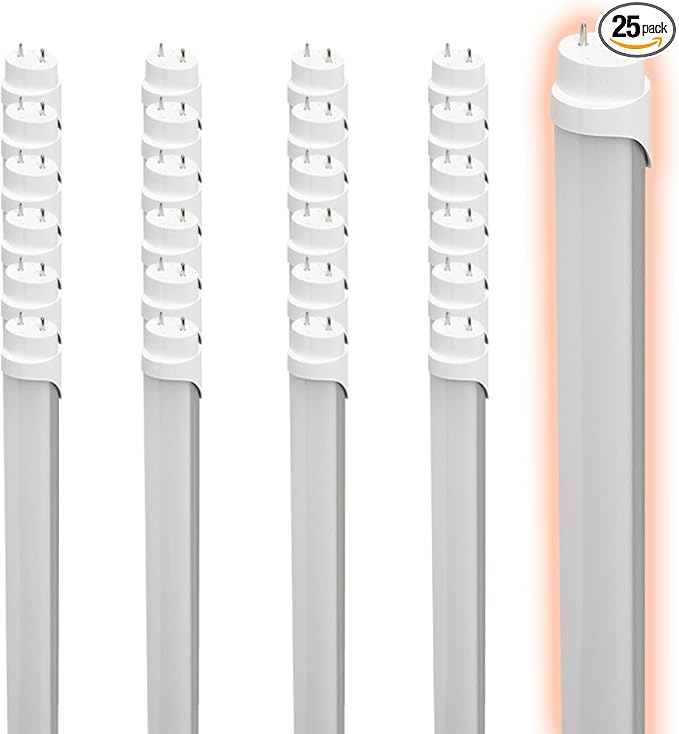 GoodBulb 48-Inch T8 LED Light Bulbs 15-Watt, 5000K Daylight White Color, 2200-Lumens, Type A+B with Medium Bi-Pin Base (Pack of 25 Bulbs)