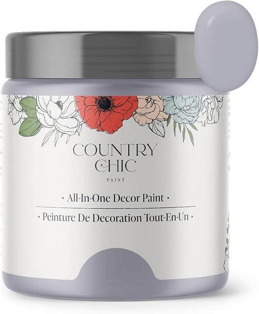 Country Chic All-in-One Chalk Paint for Furniture, Cabinets, Home Decor, Eco-Friendly, Matte Finish, Built-In Primer & Top Coat for Wood, Metal - Wisteria (Light Purple) - 4 oz (118 ml)