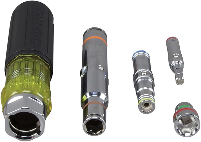 Klein Tools 32807MAG 7-in-1 Nut Driver, Magnetic Driver has SAE Hex Nut Sizes 1/4 to 9/16-Inch, Cushion Grip Handle for Added Torque