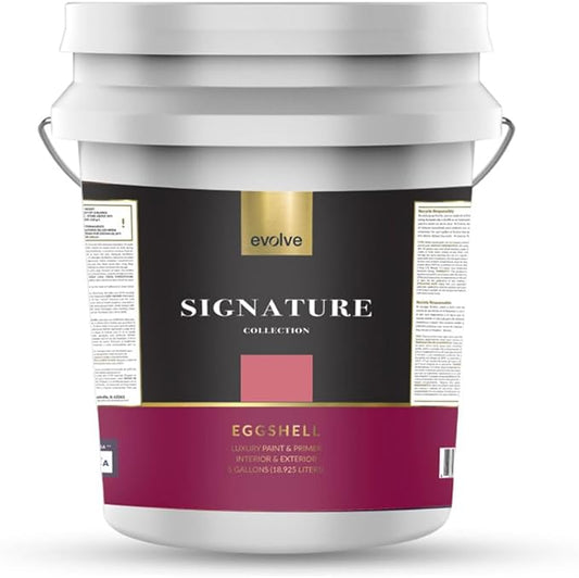 EVOLVE Signature Paint & Primer: Luxury Paint & Primer for Indoor & Outdoor Surfaces, Minimal Odor, Eggshell Sheen (Utah Red, 5 Gallon)
