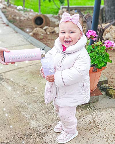 Twistshake Stainless Steel Water Bottle - Insulated Thermos for Hot & Cold Drinks - Premium 420ml/14oz Metal Water Bottle - Pastel Blue