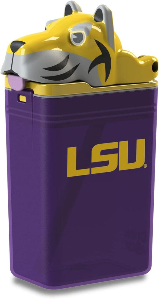 Reusable Water Bottle | Officially Licensed NCAA Sports Bottle | BPA Free | Dishwasher Safe | Tiger Mike Mascot | 8 oz Drink in the Box - Lousiana State University
