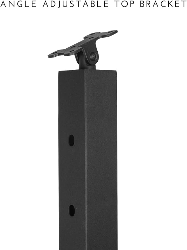 Cable Railing Post for Steps - Stainless Steel Square Fence Post for Deck Stair Cable Railing System,30°Angle Adjustable Top 36"x 2"x 2" Matte Black 10 Holes Pre-Drilled