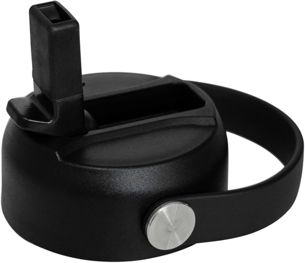 HydroTech Stainless Steel Leak Proof Water Bottle with Double Wall Insulation and 2 Lids (Straw Lid) - 40 OZ. (Dark Gray)