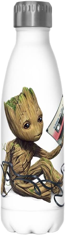 Marvel Groot Tape 17 oz Stainless Steel Water Bottle, 17 Ounce, Multicolored