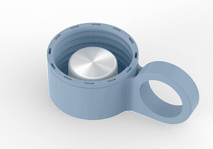 purifyou Premium 40/32 / 22/12 oz Glass Water Bottles with Volume & Times to Drink, Silicone Sleeve & Stainless Steel Lid Insert, Reusable Bottle for Fridge Water, Milk, Juice (32oz Ice Blue)