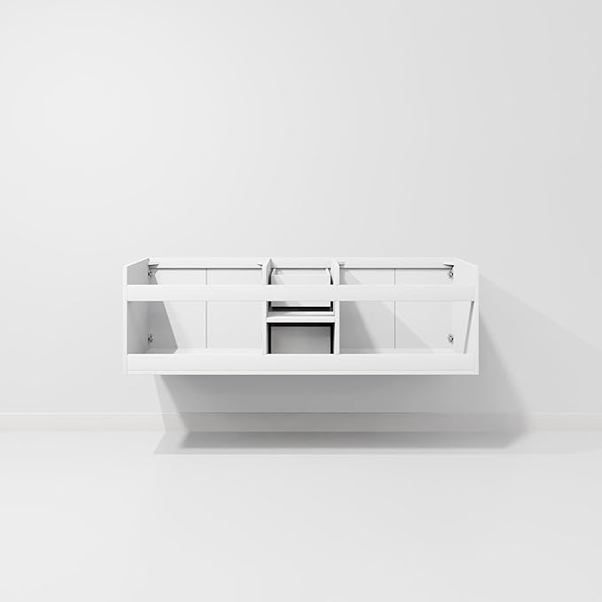 Sonoma 60 in. W x 22 in. D Glossy White Double Bath Vanity and Carrara Marble Top