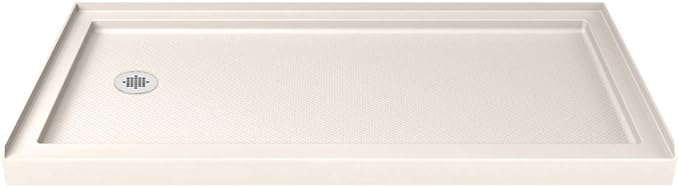 DreamLine SlimLine 30 in. D x 60 in. W x 2 3/4 in. H Left Drain Single Threshold Shower Base in Biscuit, DLT-1130601-22