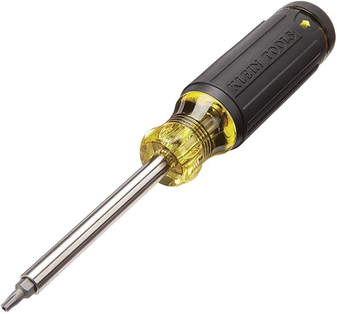 Klein Tools 32307 Multi-bit Tamperproof Screwdriver, 27-in-1 Tool with Torx, Hex, Torq and Spanner Bits with 1/4-Inch Nut Driver