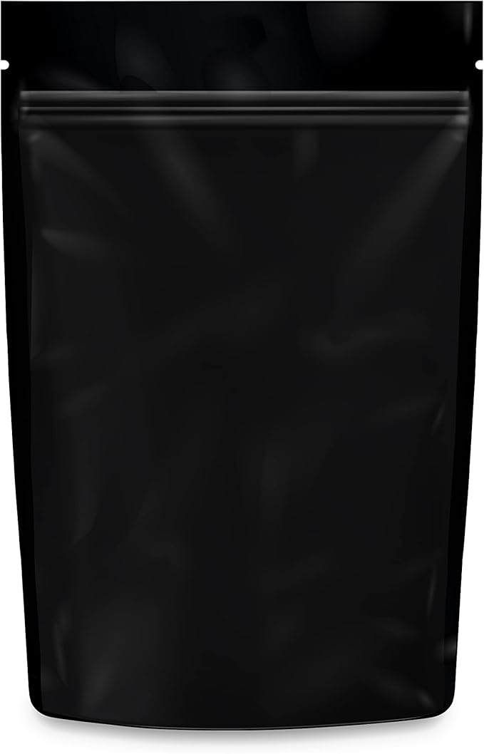 Mylar Bags Odor Sealing 1/2 Ounce All Black - 1000 Count 8" X 5" 6mill Thickness - Packaging Bags - Mylar Bags For Food Storage - Resealable Bags - Odor Sealing Bags