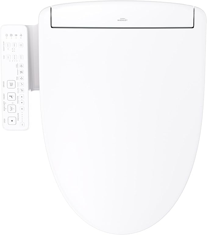 TOTO® WASHLET® S2 Electronic Bidet Toilet Seat with Instantaneous Water Heating, PREMIST and EWATER+ Wand Cleaning, Elongated, Cotton White - SW3346#01