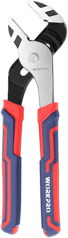 WORKPRO 10-Inch Groove Joint Pliers, Adjustable Water Pump Pliers in CRV Steel for Home Repair, Gripping, Nuts, Bolts, Pipe & Fittings