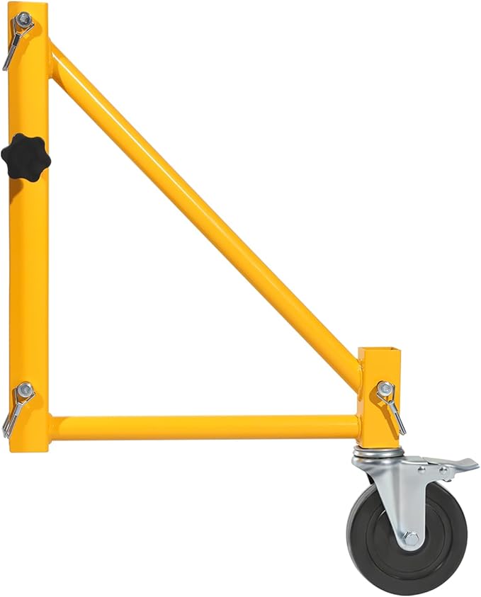VEVOR 4-Pack Scaffold Outriggers, 1000 lbs Total Load Capacity Baker-Style Scaffolding Accessory with Swivel Casters, Carbon Steel Scaffold Wheel System with Rust Proof Galvanized Surface, Yellow