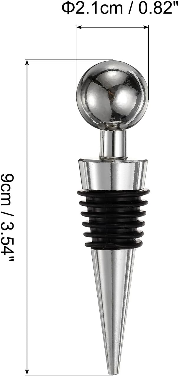 uxcell 3 Pcs Wine Bottle Corks, Vacuum Wine Bottle Stopper, Wine Stopper with Rubber Reusable Wine Corks, Suitable for Standard Bottle, Silver