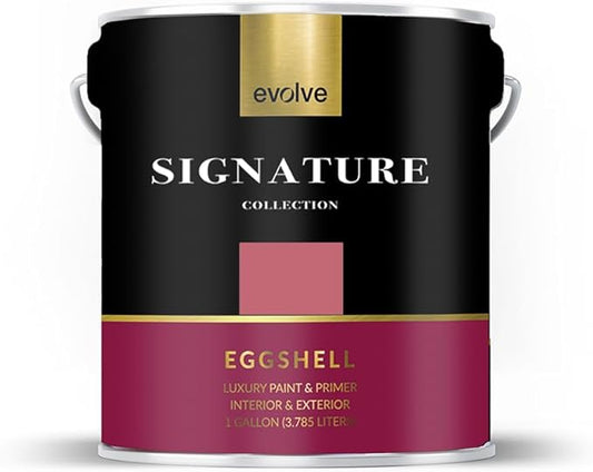 EVOLVE Signature Paint & Primer: Luxury Paint & Primer for Indoor & Outdoor Surfaces, Minimal Odor, Eggshell Sheen (Utah Red, 1 Gallon)