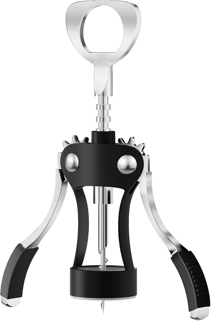 KORCCI Wine Opener, Wine Bottle Opener, Zinc Alloy Wing Corkscrew Heavy Duty, Cork Screw Beer Opener for Bartenders, Multifunctional Bottle Opener for Home Kitchen, Restaurant, Bar, Waiters
