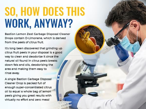 Bastion Garbage Disposal Cleaner and Deodorizer Drops- [[50-Count]] Lemon Zest Scented Kitchen Sink Freshener Pods & Drain Odor Eliminator Disposer Care Balls