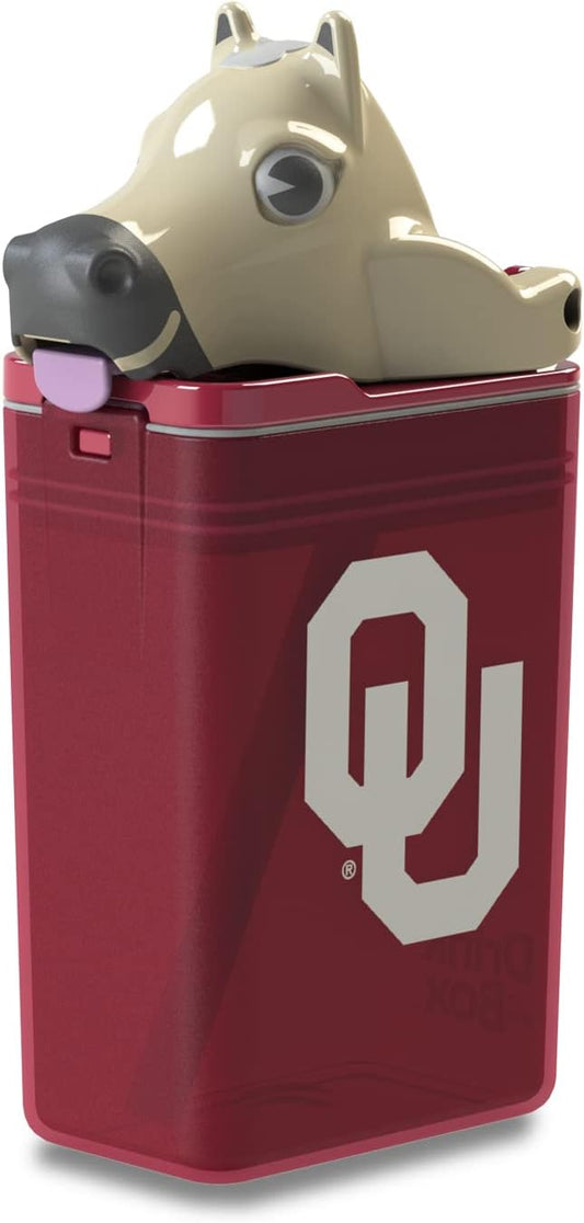 Reusable Water Bottle | Officially Licensed NCAA Sports Bottle | BPA Free | Dishwasher Safe | Boomer & Sooner Mascot | 8 oz Drink in the Box - The University of Oklahoma