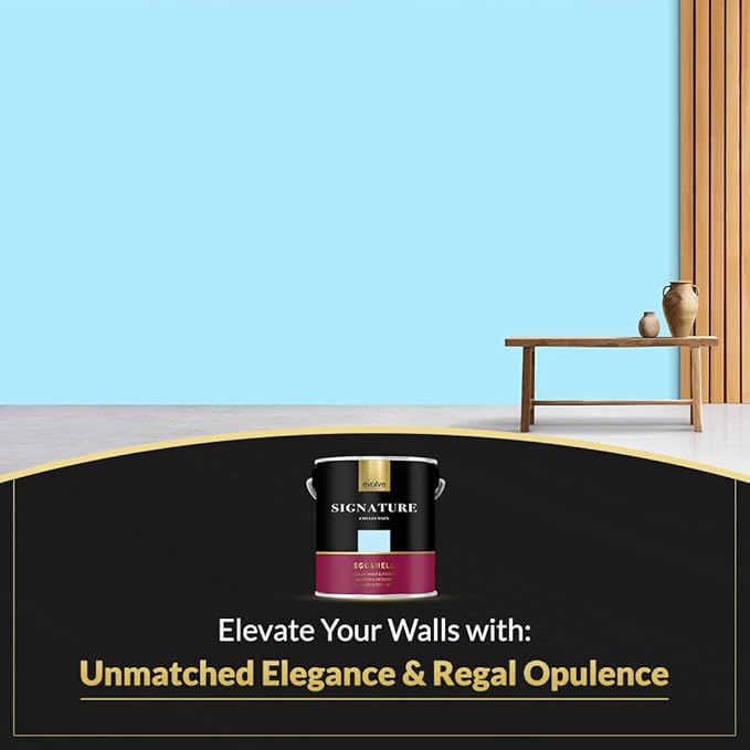 EVOLVE Signature Paint & Primer: Luxury Paint & Primer for Indoor & Outdoor Surfaces, Minimal Odor, Eggshell Sheen (Baby Blue, 1 Gallon)