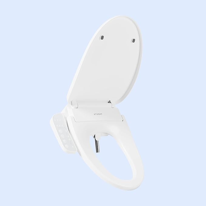 TUSHY Cloud Electronic Bidet Heated Toilet Seat (Warm Water, Air Dryer, Soft Close Lid and Seat & Night Light), Elongated
