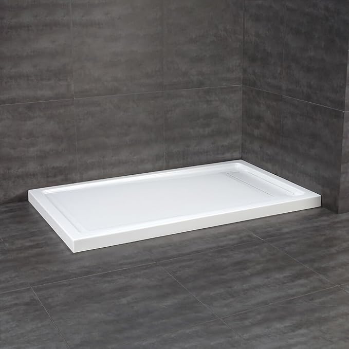 OVE Decors Anti-slip White Shower Base 60 x 36 in. with Side Hidden Drain