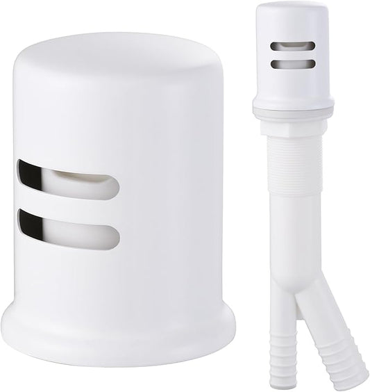 Dishwasher Air Gap Cover, Dishwasher Air Gap Cap for Kitchen Sink, Solid Brass Dishwasher Overflow Vent Cap Replacement Kit, Bright White