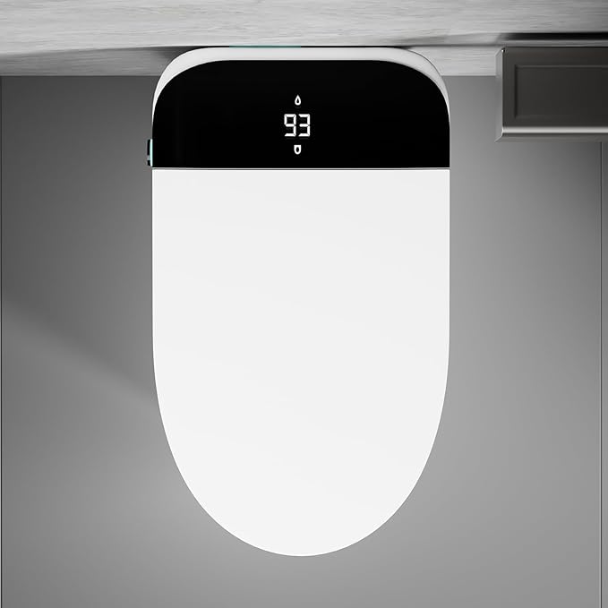 WinZo Smart Toilet with Bidet Built in,Tankless Toilets with Warm Water Sprayer and Dryer,Foot Sensor Operation, ADA Height Auto Smart Toilet with Fahrenheit LED Display