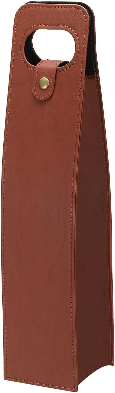 PATIKIL Wine Gift Bag, Wine Bag Reusable Leather Wine Tote Carrier for Wine Bottles Portable Champagne Gift Bags for Picnic Party Wedding, Coffee