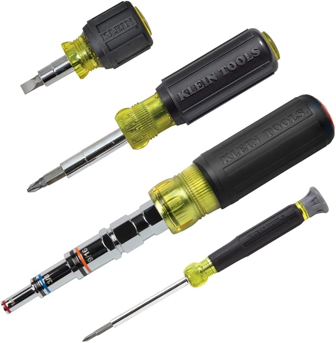Klein Tools 80019 Tool Set, Multi-Bit Screwdriver and Nut Driver Tool Kit, 30 Different Industrial Strength Bits and Sizes, 4-Piece