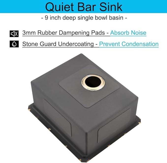 Small Gold Kitchen Sink, 21 x 18 Inch Gold Wet Bar Prep Undermount Kitchen Sink Workstation 16 Gauge Stainless Steel Single Bowl Basin