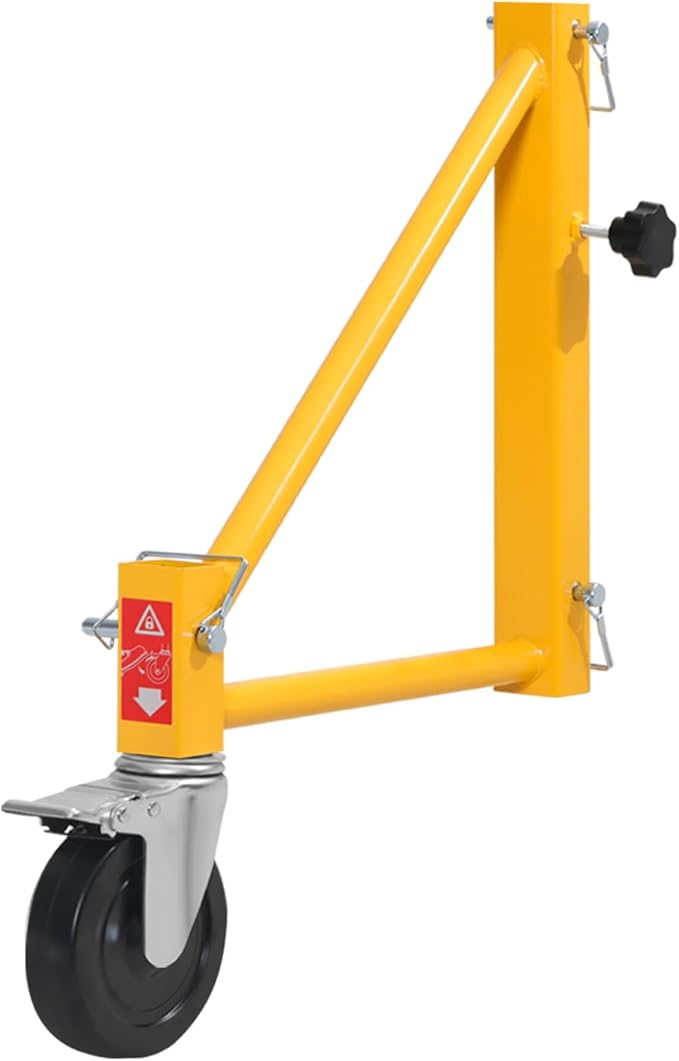 VEVOR 4-Pack Scaffold Outriggers, 1000 lbs Total Load Capacity Baker-Style Scaffolding Accessory with Swivel Casters, Carbon Steel Scaffold Wheel System with Rust Proof Galvanized Surface, Yellow