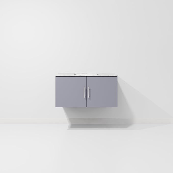 Sonoma 36" W x 22" D Dark Grey Bath Vanity & Carrara Marble Top